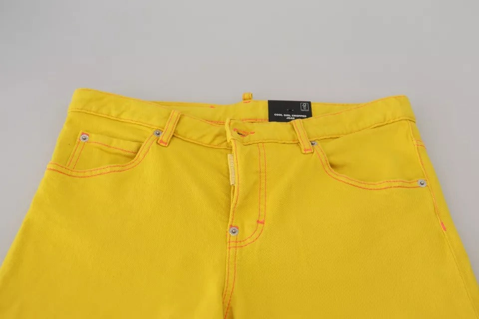Dsquared² Gelbe Baumwolljeans mit niedriger Taille aus Denim Cool Girl Jeans