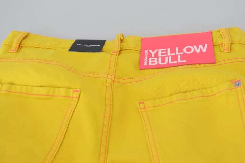 Dsquared² Gelbe Baumwolljeans mit niedriger Taille aus Denim Cool Girl Jeans