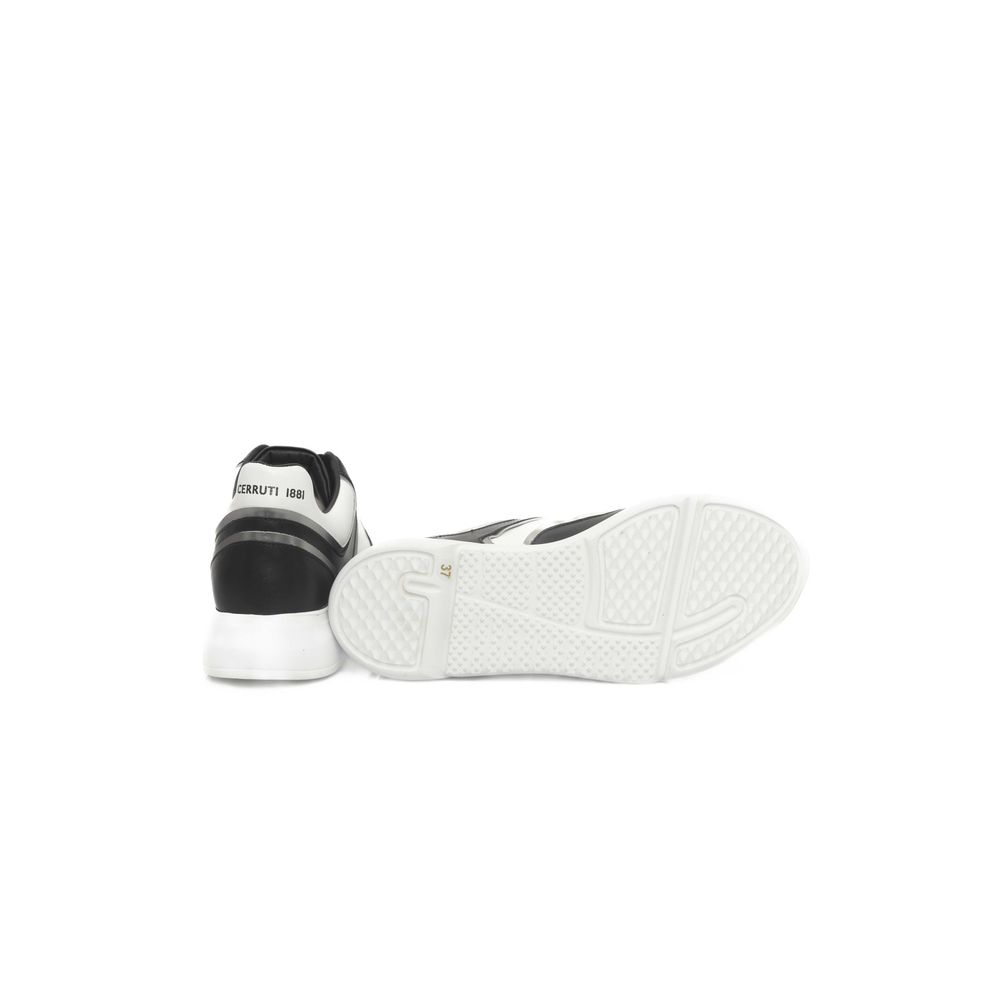 Cerruti 1881 Schwarzes Rindsleder Damen Sneaker