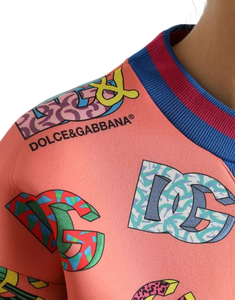 Dolce & Gabbana Lachsrosa Logo Print Sweatshirt Pullover