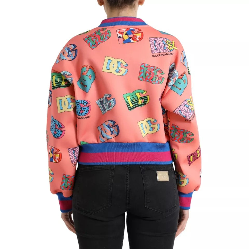 Dolce & Gabbana Lachsrosa Logo Print Sweatshirt Pullover