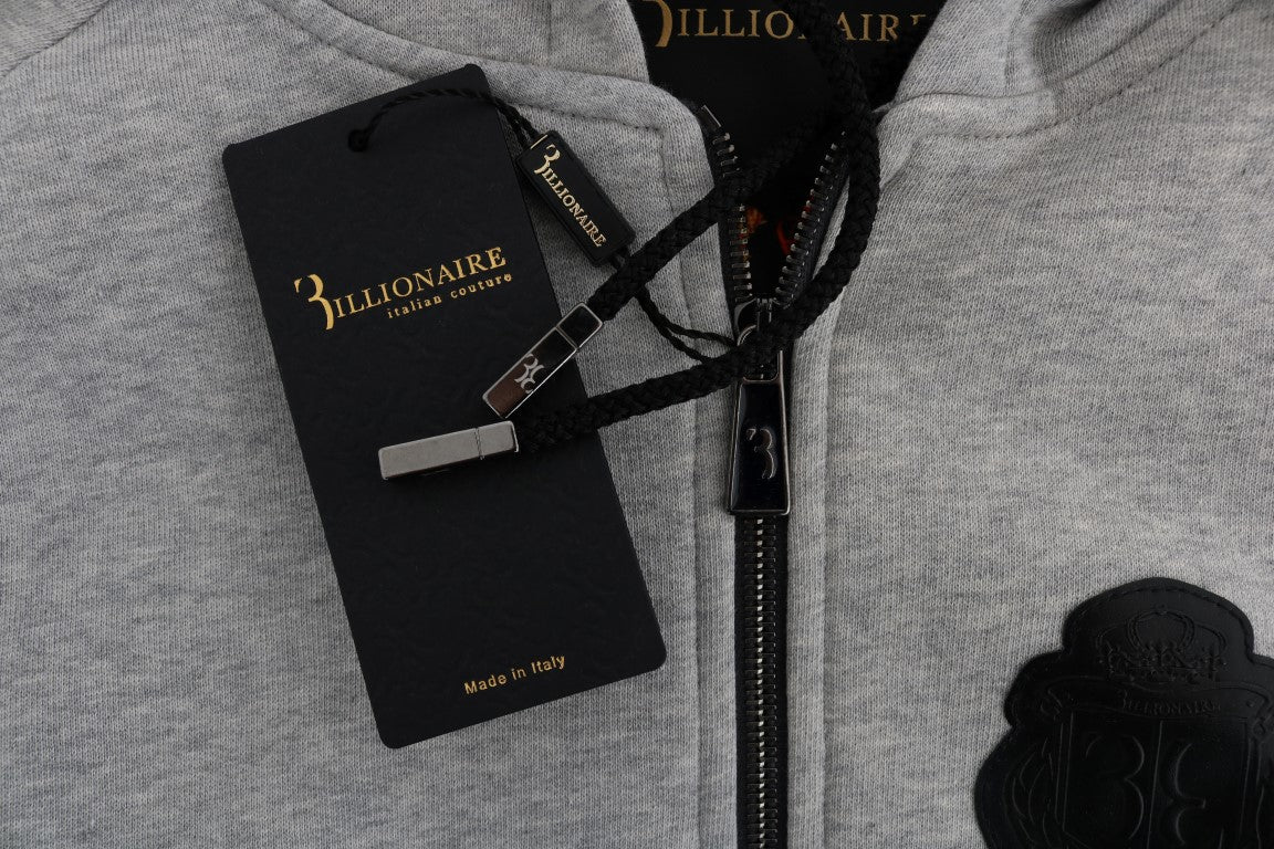 Billionaire Italian Couture Grauer Baumwoll-Kapuzenpullover