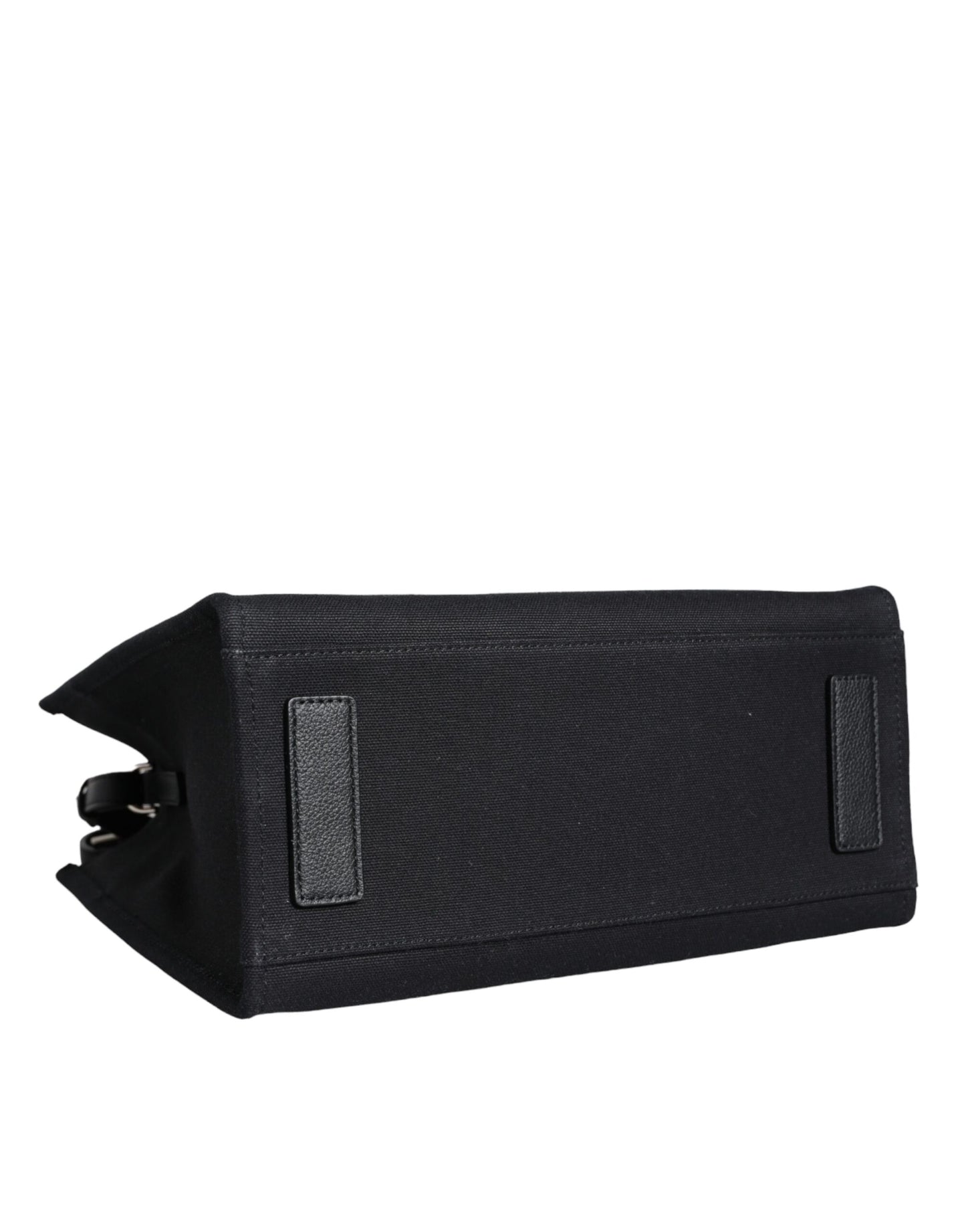 Versace Schwarze Top Handle Canvas Leder Logo Crossbody Tote Bag