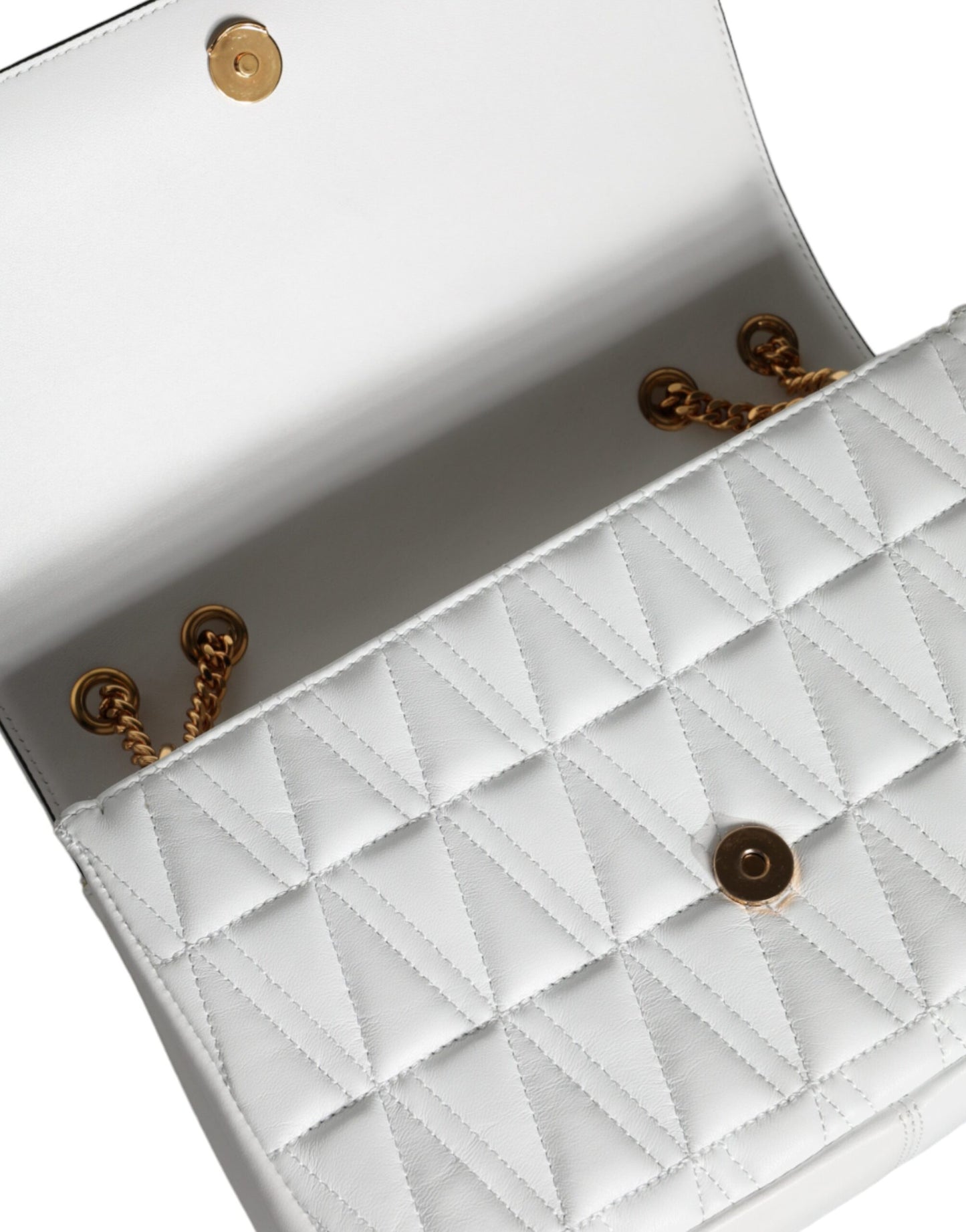 Versace Weiße Mini-Nappaleder-Crossbody-Umhängetasche