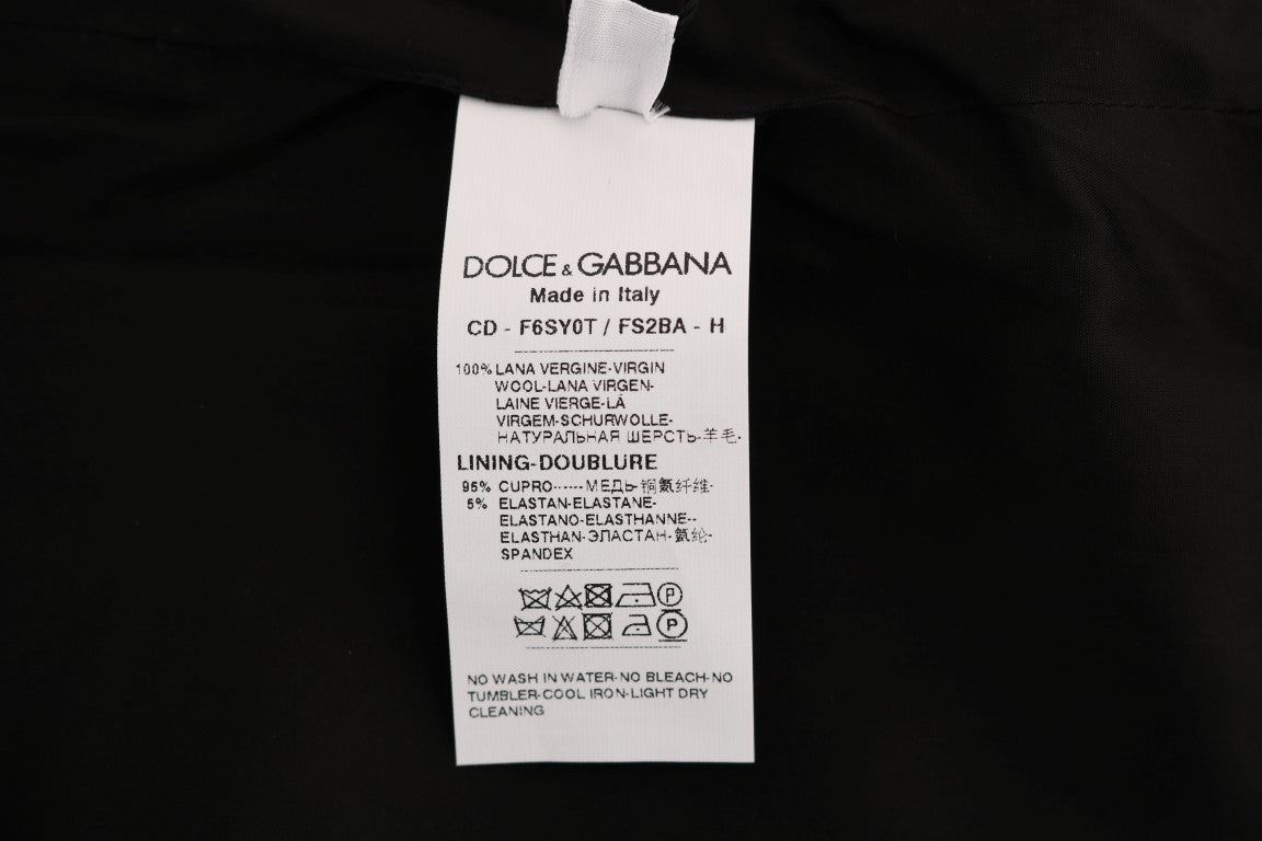 Dolce & Gabbana Graues gepunktetes Etuikleid aus Wolle