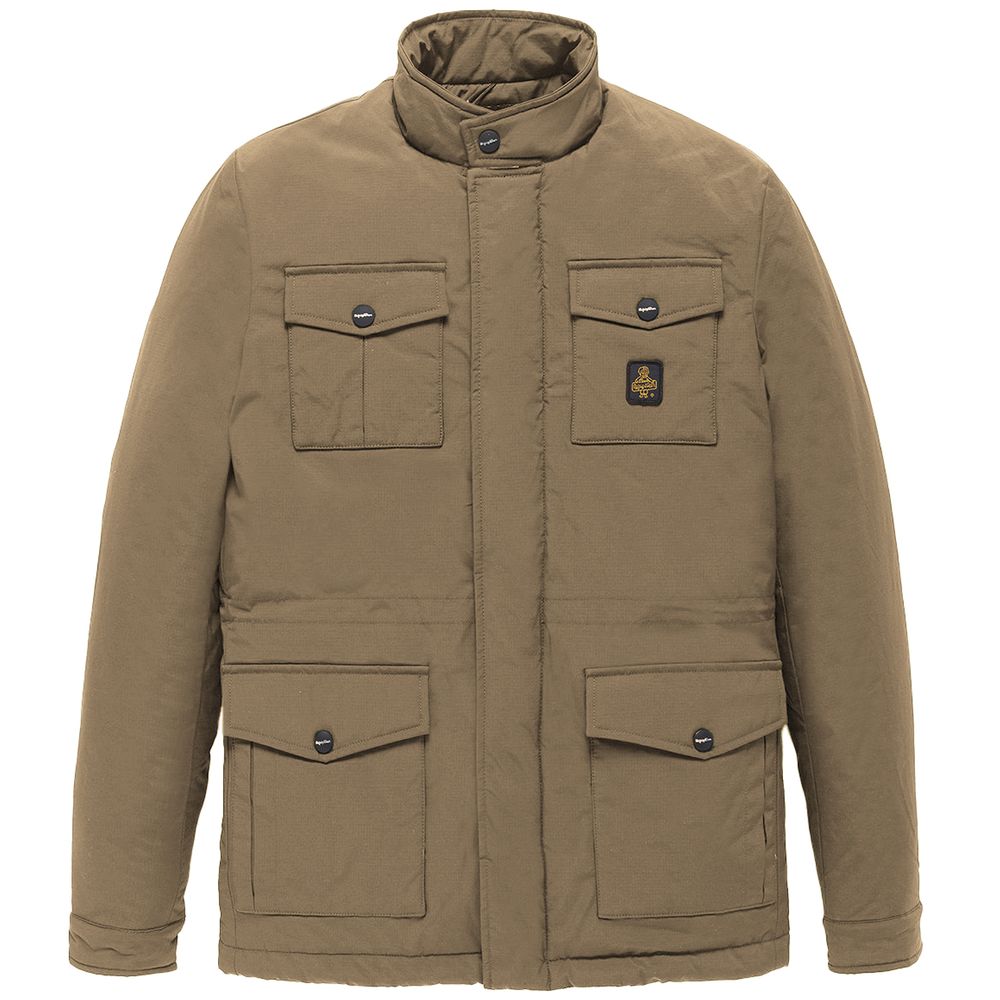 Refrigiwear Braune Nylon Herrenjacke mit vier Taschen