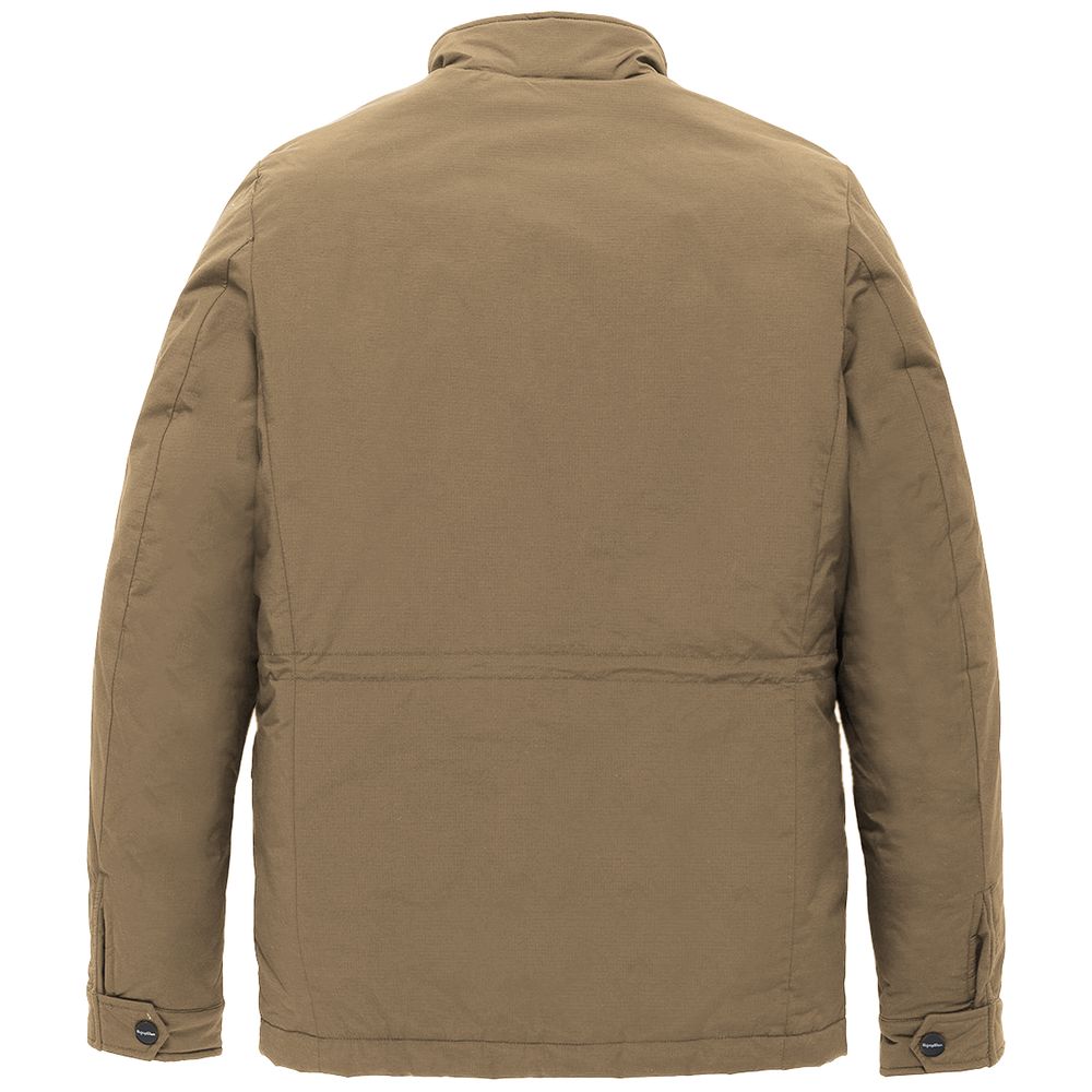 Refrigiwear Braune Nylon Herrenjacke mit vier Taschen