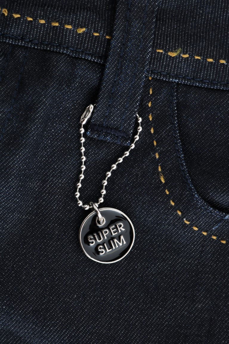 Costume National Blaue Cotton Stretch Slim Fit Jeans