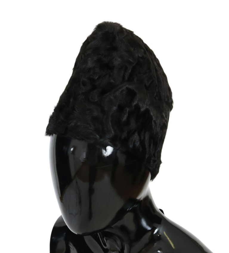 Dolce & Gabbana Schwarze Xiangao Lammfell-Mütze