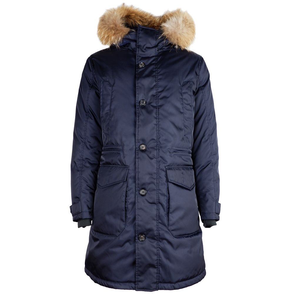 Add Blaue Nylon Herren Jacke