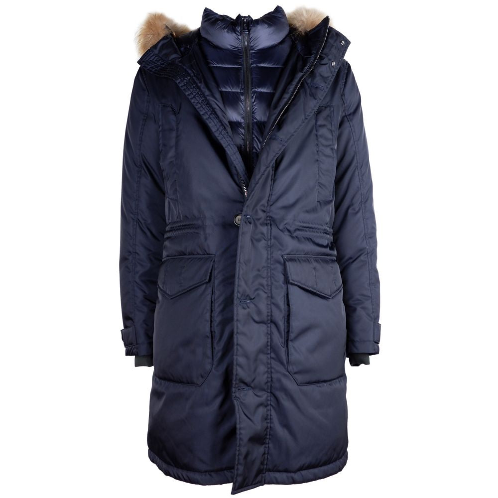 Add Blaue Nylon Herren Jacke