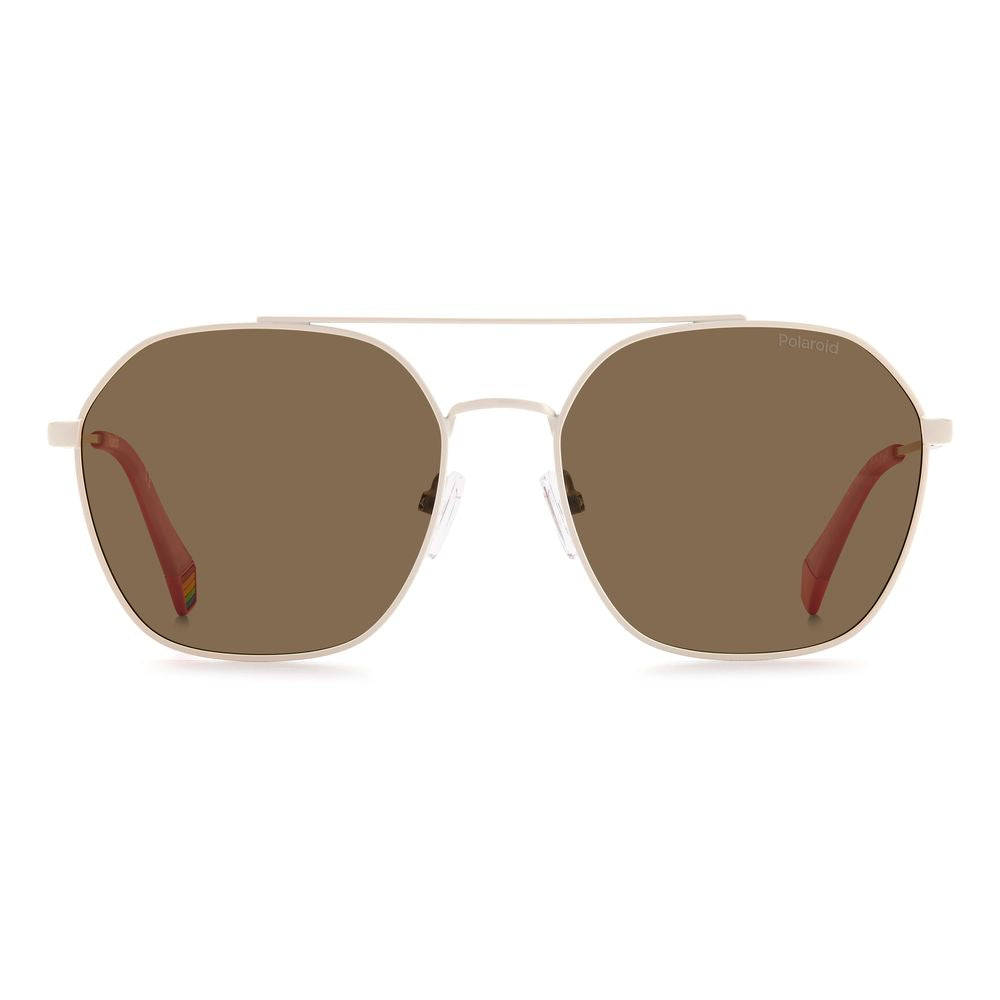 Polaroid Beige Edelstahl-Sonnenbrille
