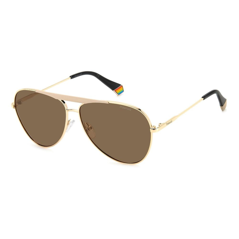 Polaroid Gold-Edelstahl-Sonnenbrille