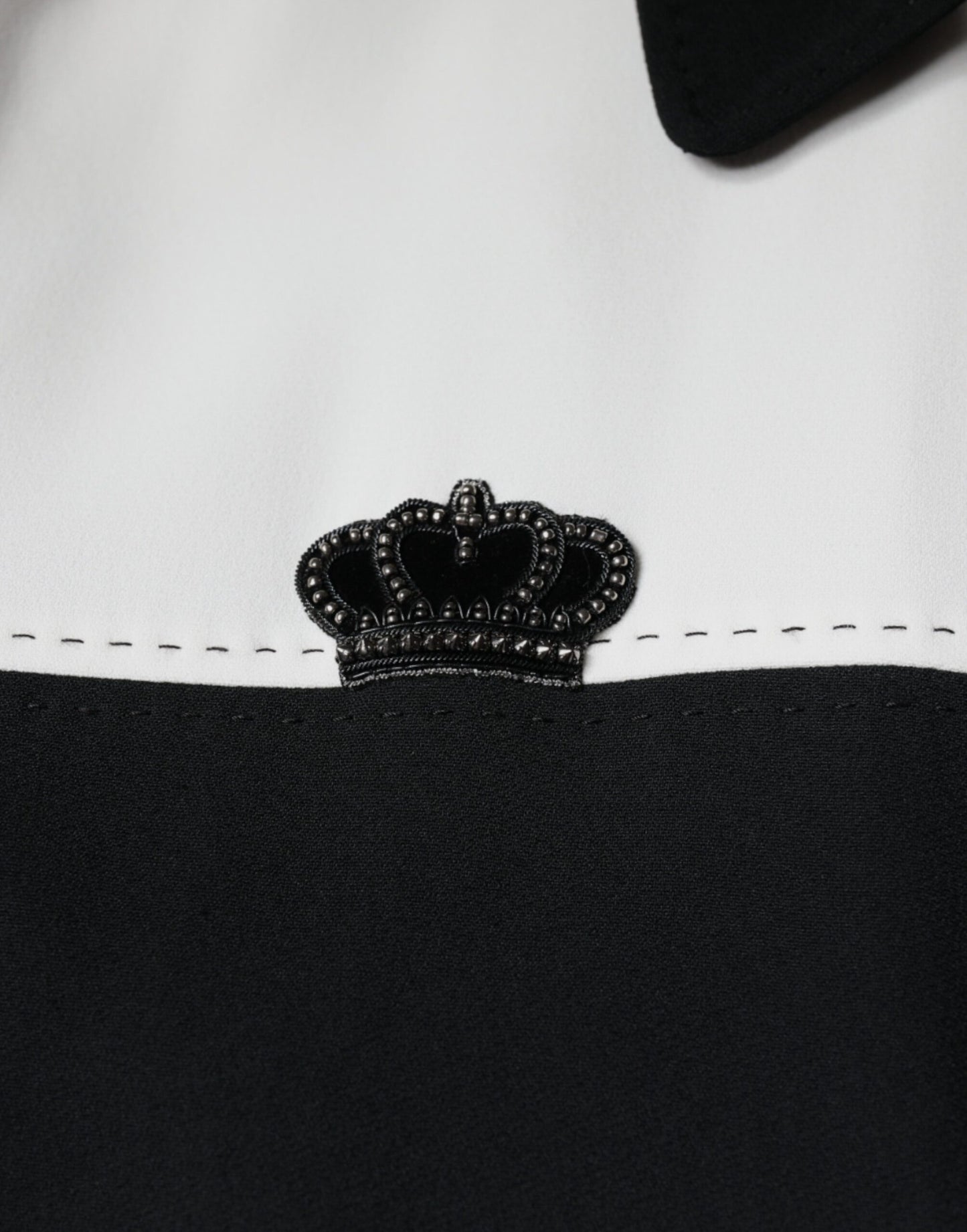 Dolce & Gabbana Schwarz Weiß DG Crown Full Zip Blouson Jacke