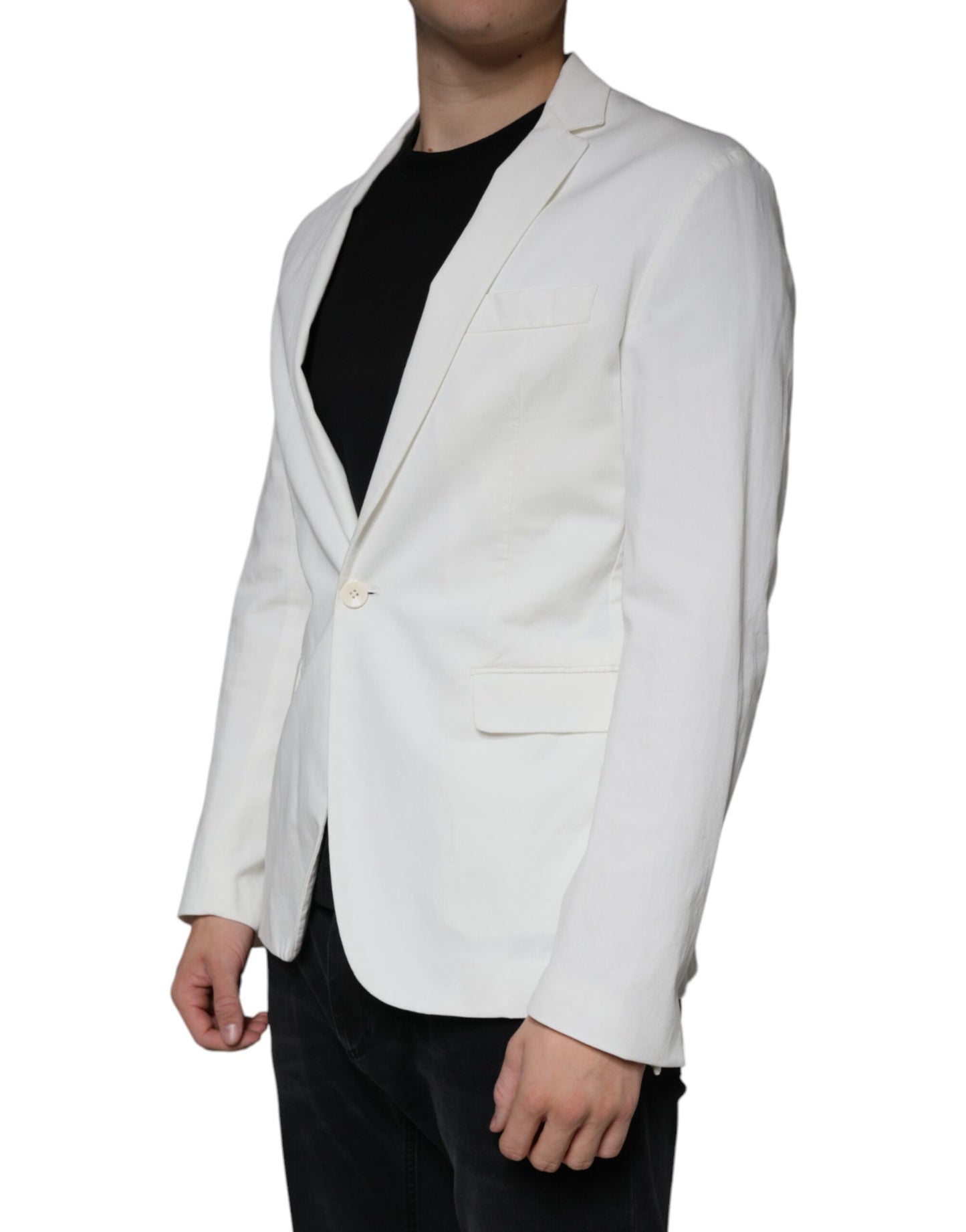 Dondup Weißer einreihiger formeller Blazer mit einem Knopf