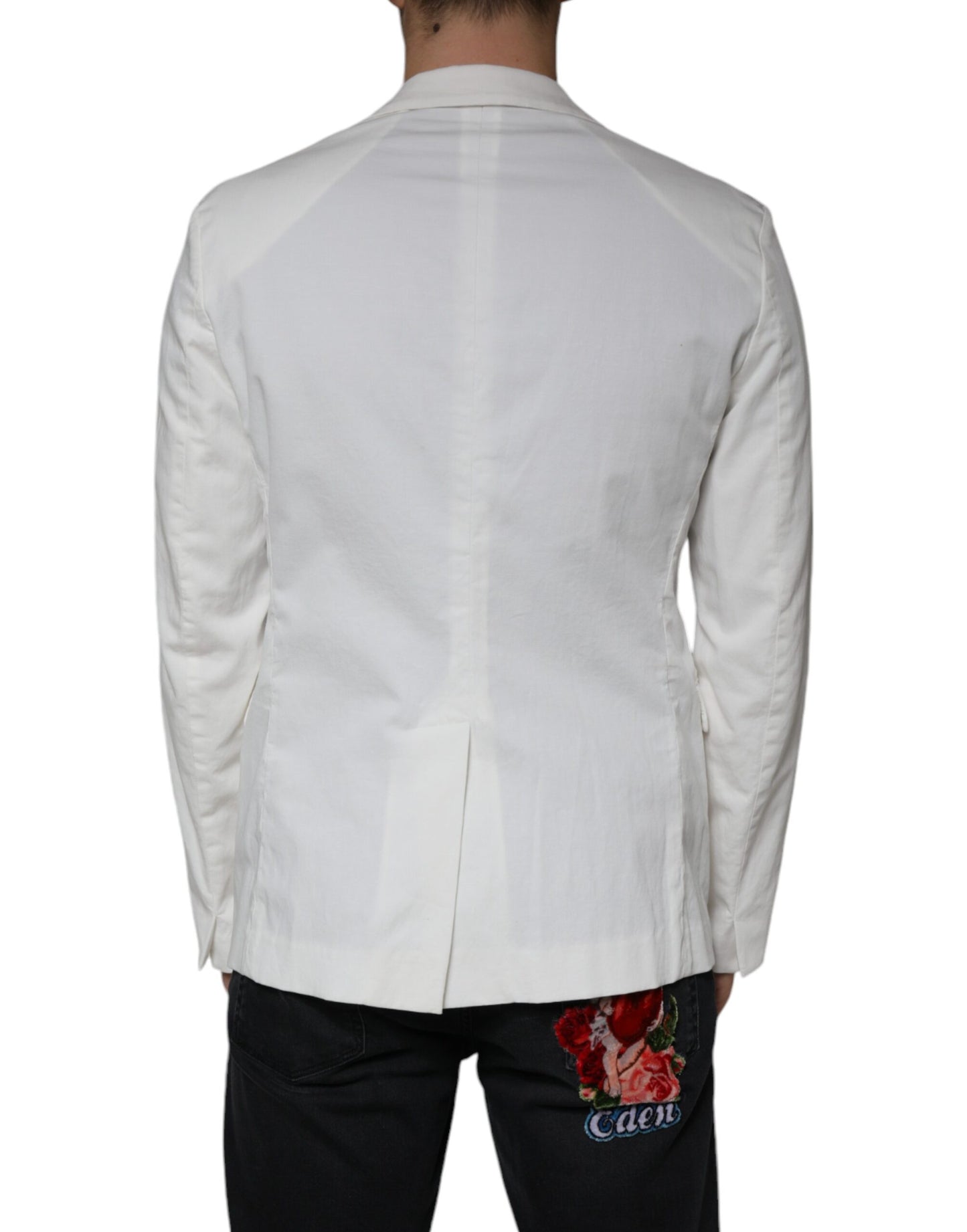 Dondup Weißer einreihiger formeller Blazer mit einem Knopf