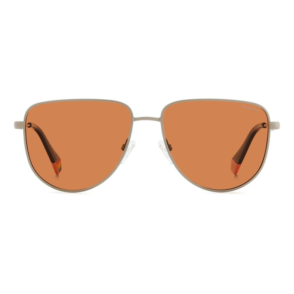 Polaroid Graue Metall-Sonnenbrille