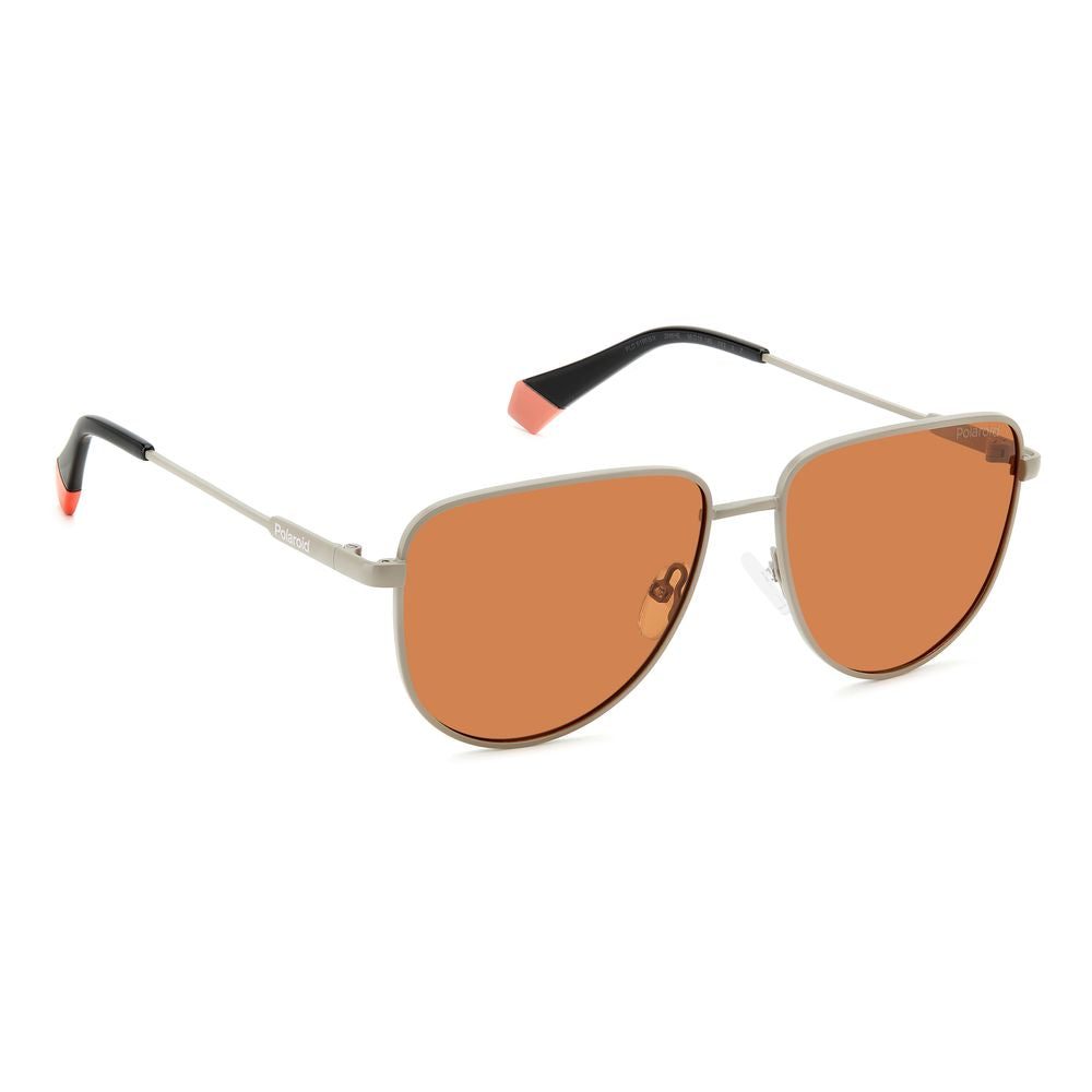 Polaroid Graue Metall-Sonnenbrille