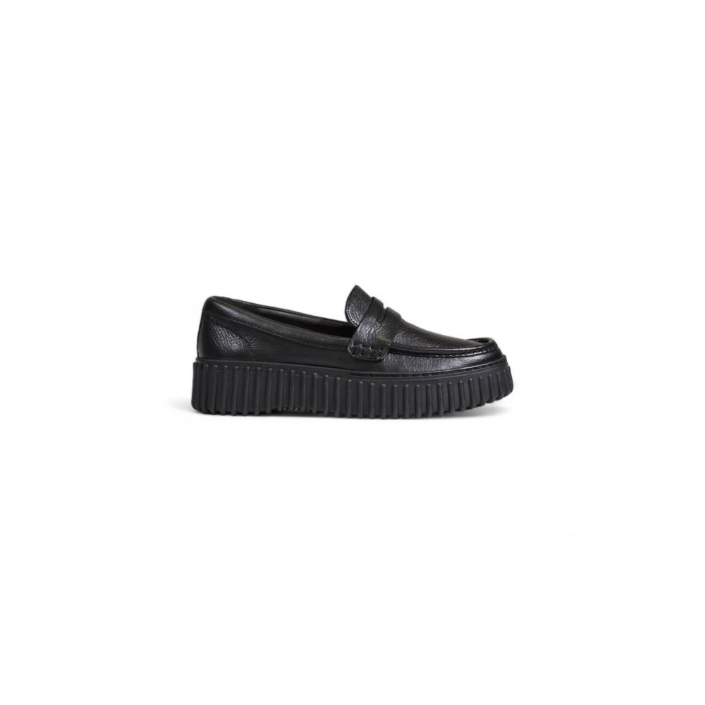 Clarks Schwarze Lederplattform