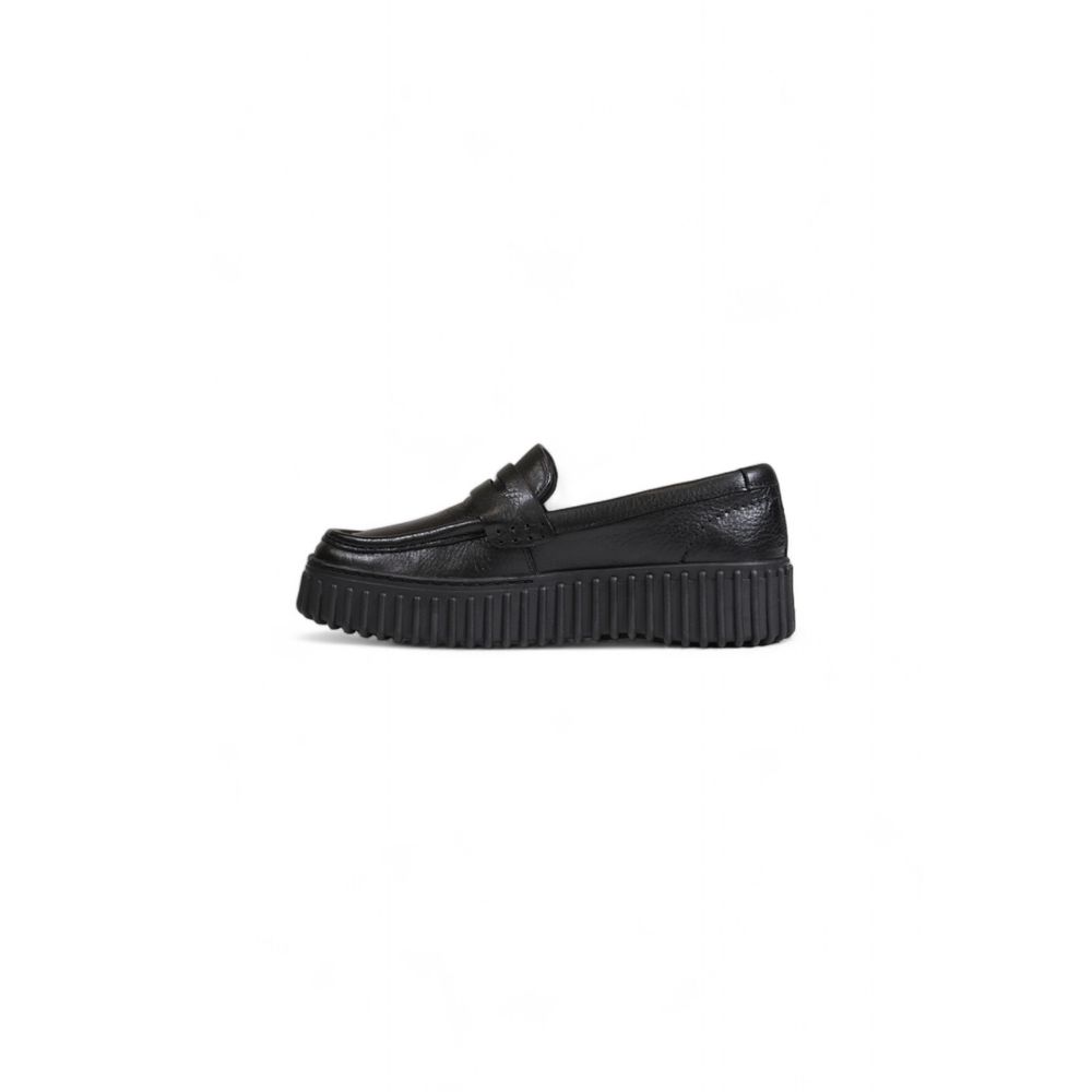 Clarks Schwarze Lederplattform