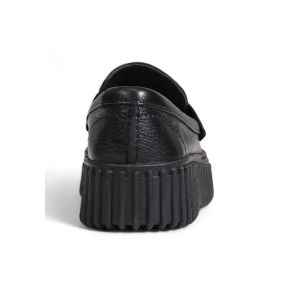 Clarks Schwarze Lederplattform