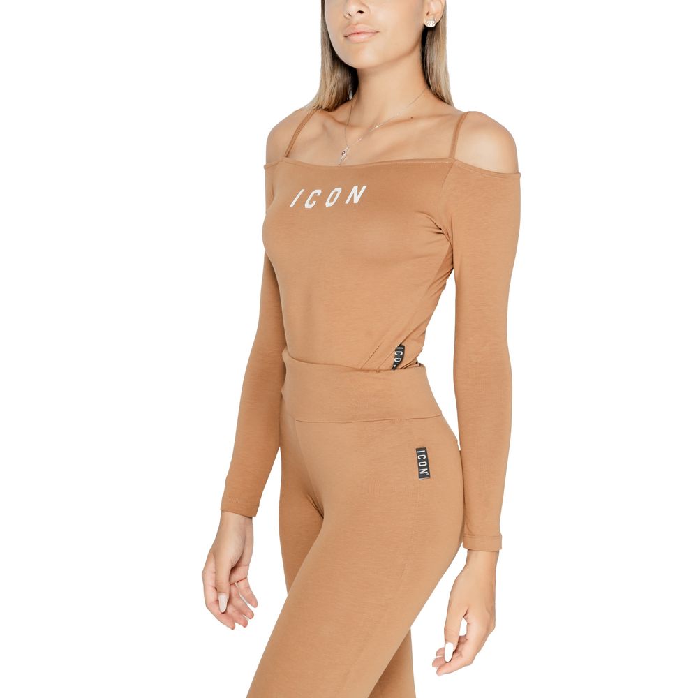Icon Brauner Baumwoll-Bodysuit