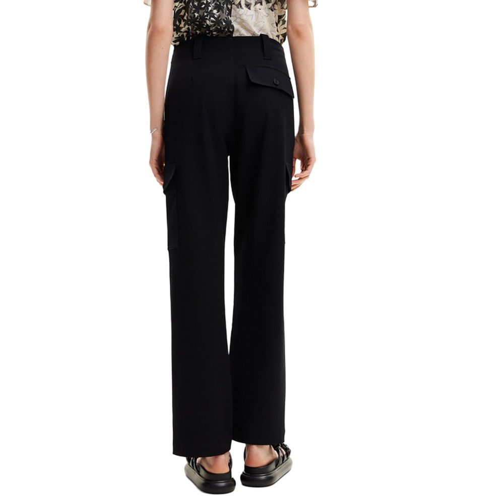 Desigual Schwarze, gekürzte Polyesterhose