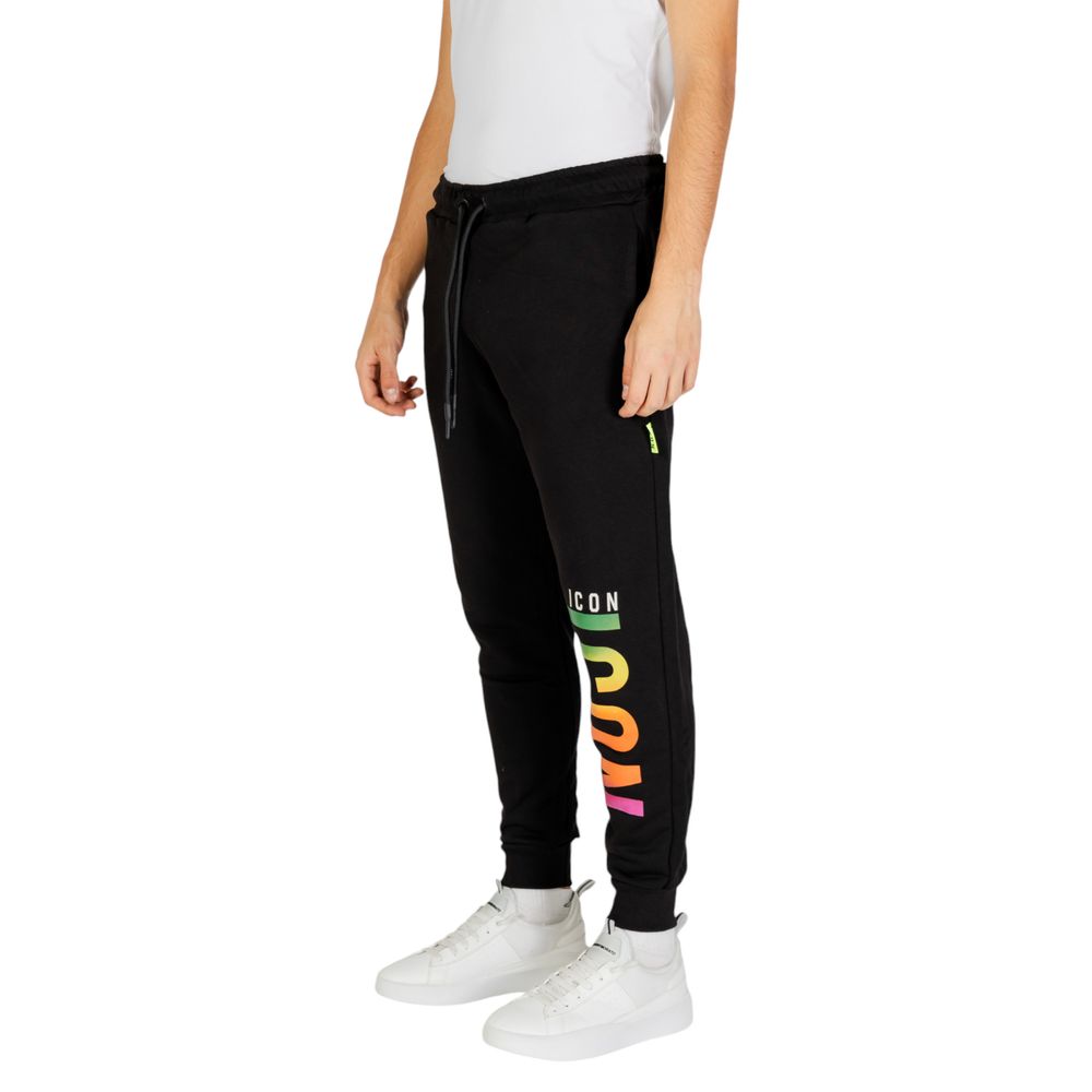 Icon Schwarze Baumwoll-Jogger Workout-Hose