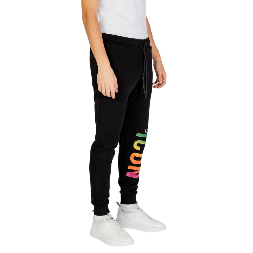 Icon Schwarze Baumwoll-Jogger Workout-Hose