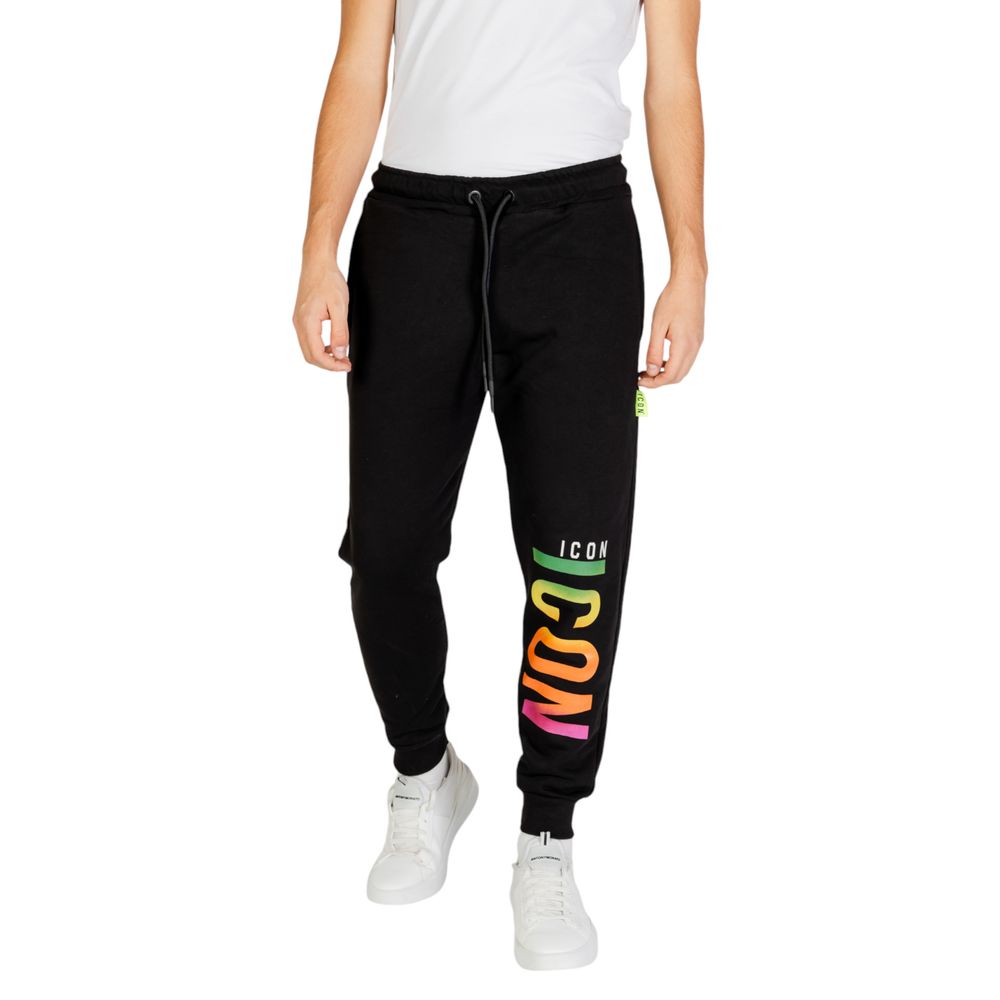 Icon Schwarze Baumwoll-Jogger Workout-Hose
