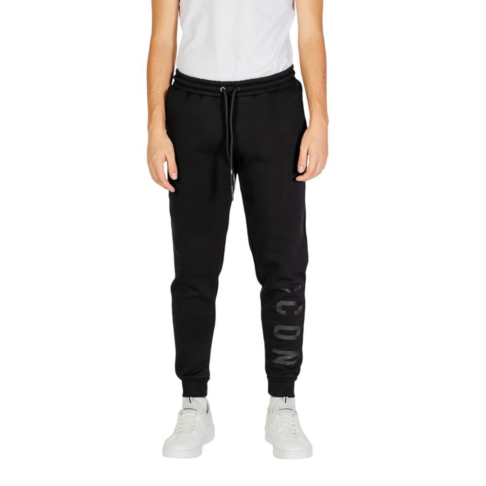 Icon Schwarze Baumwoll-Jogger Workout-Hose