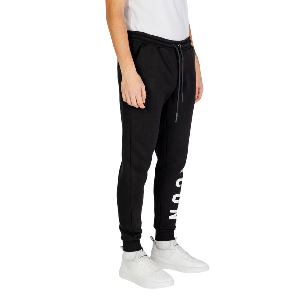 Icon Schwarze und weiße Baumwoll-Jogger Workout-Hose