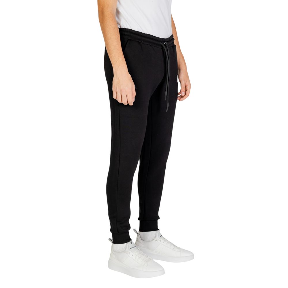 Icon Schwarze und weiße Baumwoll-Jogger Workout-Hose