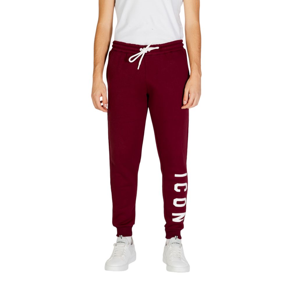 Icon Bordeauxfarbene Baumwoll-Jogger Workout-Hose