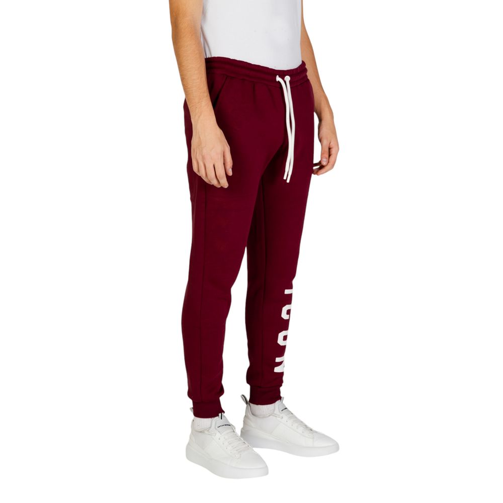 Icon Bordeauxfarbene Baumwoll-Jogger Workout-Hose