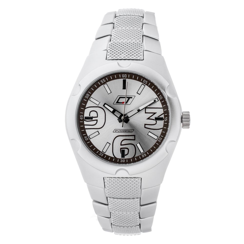 Chronotech Silberne Edelstahl-Dress-Watch