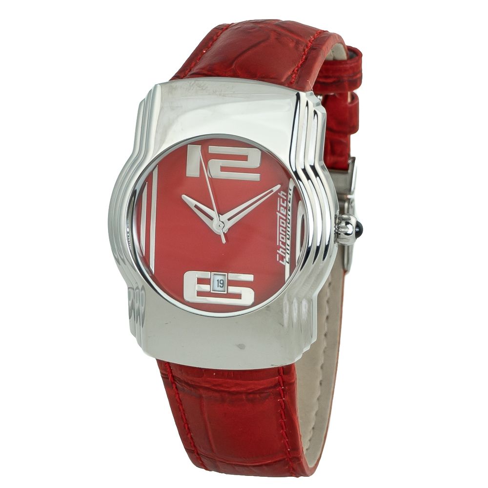 Chronotech Rote Lederuhr