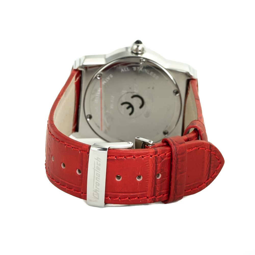Chronotech Rote Lederuhr