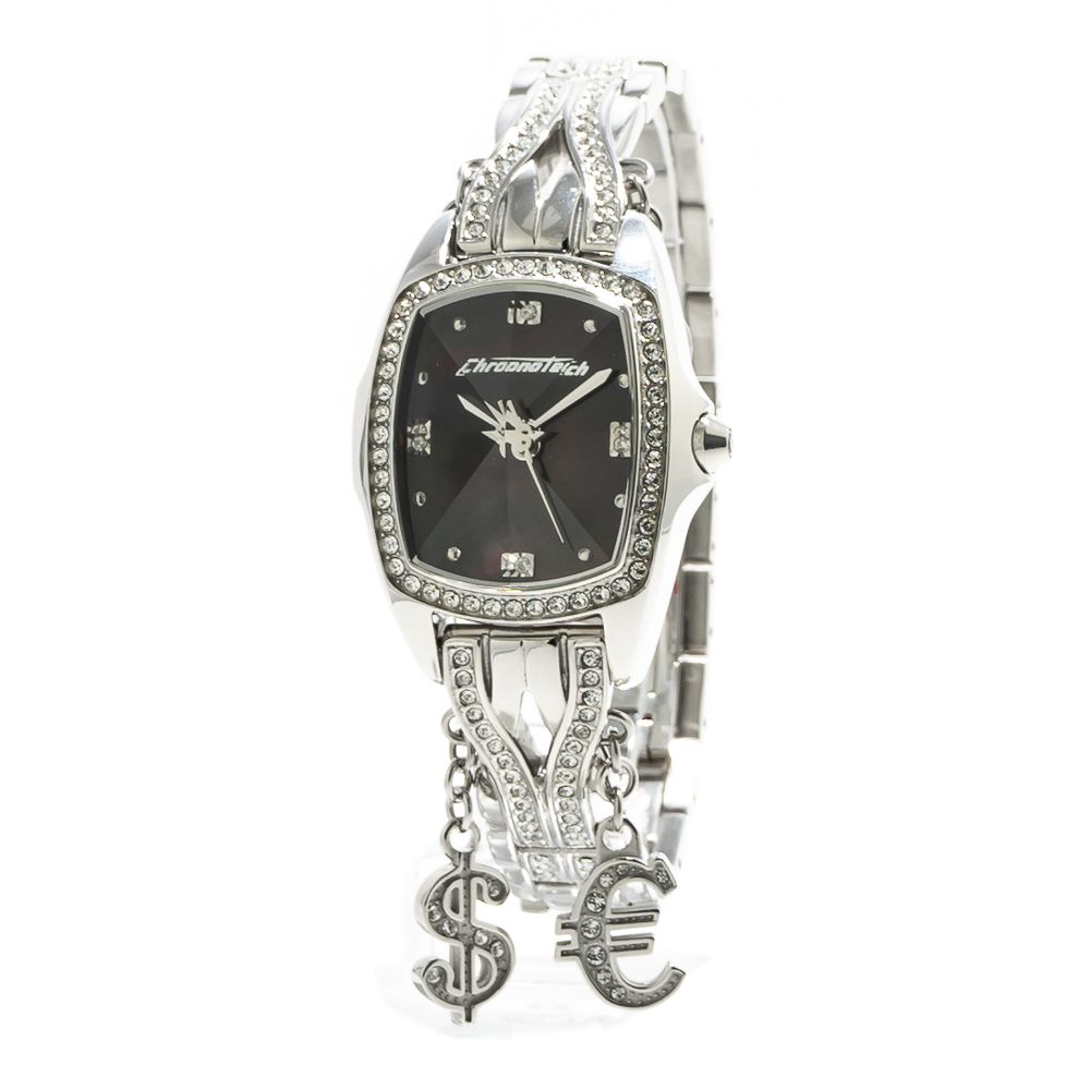Chronotech Silberne Uhr aus Edelstahl