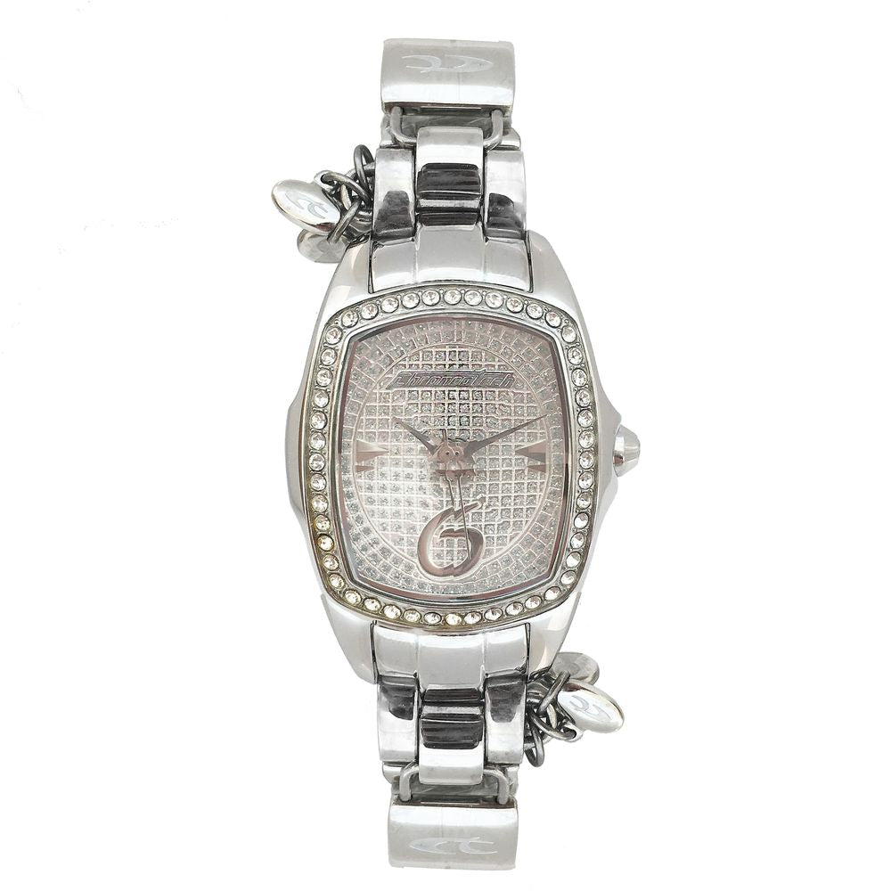 Chronotech Silberne Uhr aus Edelstahl