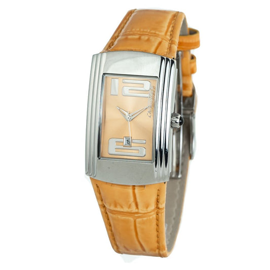 Chronotech Orange Leder-Armbanduhr