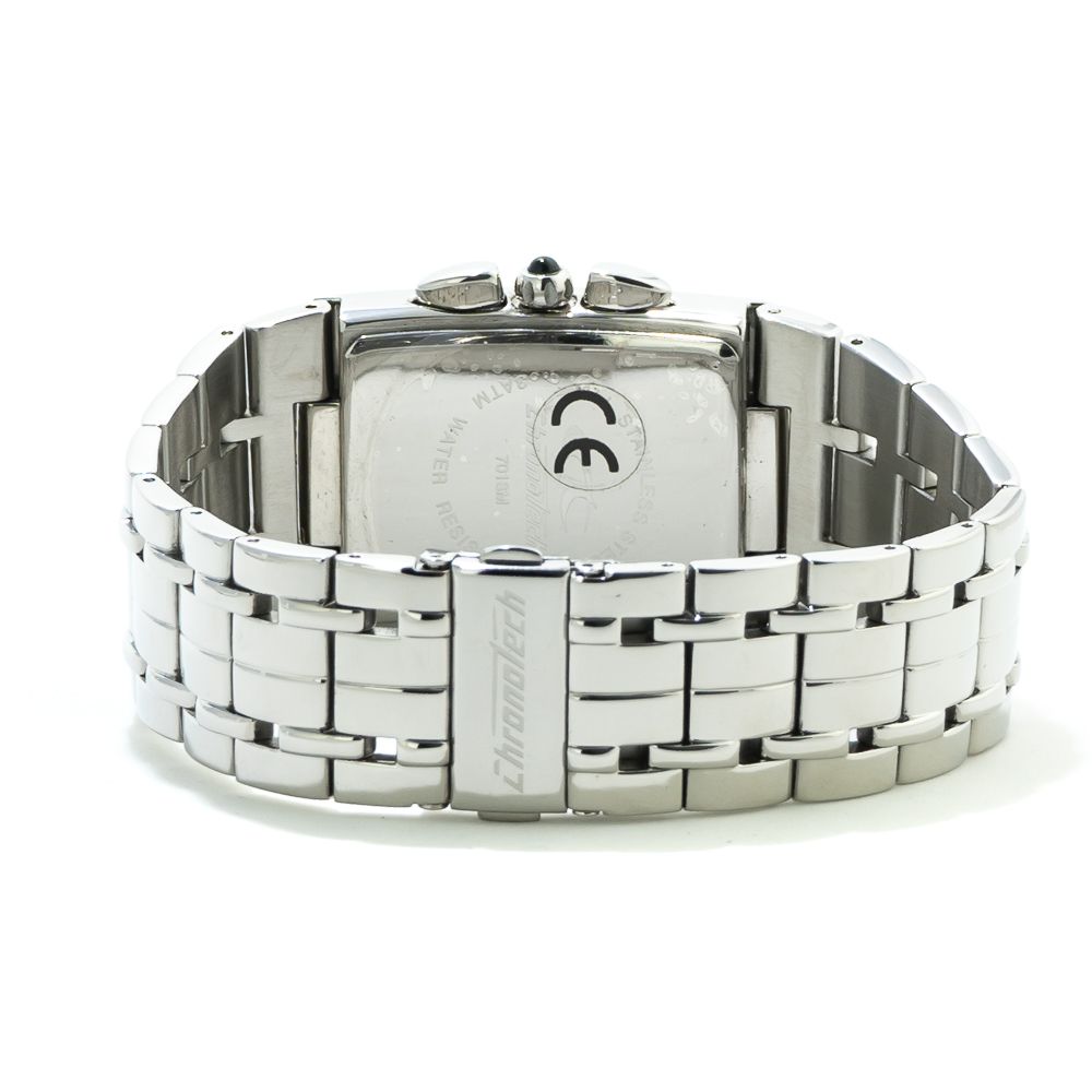 Chronotech Silberne Uhr aus Edelstahl