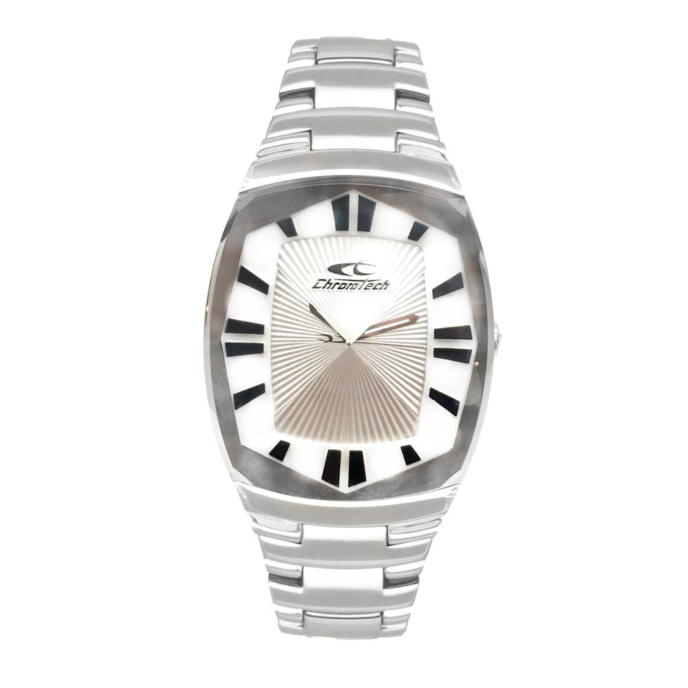 Chronotech Silberne Uhr aus Edelstahl