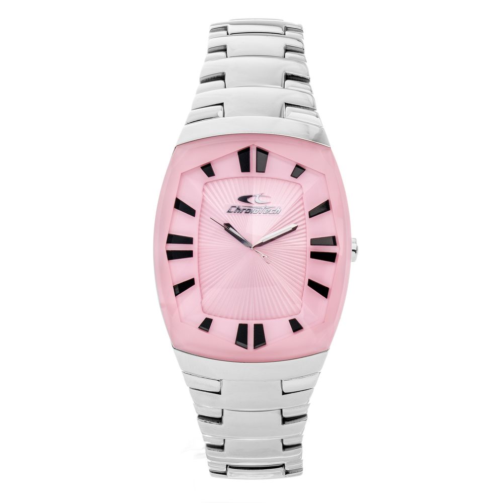 Chronotech Silberne Uhr aus Edelstahl
