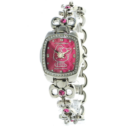 Chronotech Silberne Edelstahl-Armbanduhr