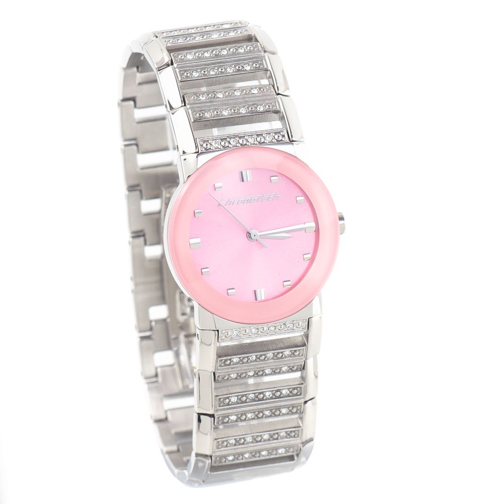 Chronotech Silberne Uhr aus Edelstahl