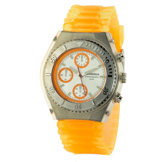 Chronotech Orange Sportliche Gummi-Armbanduhr