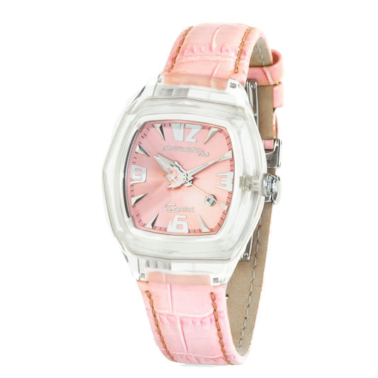 Chronotech Buntes Leder-Kleidungsstück-Armbanduhr