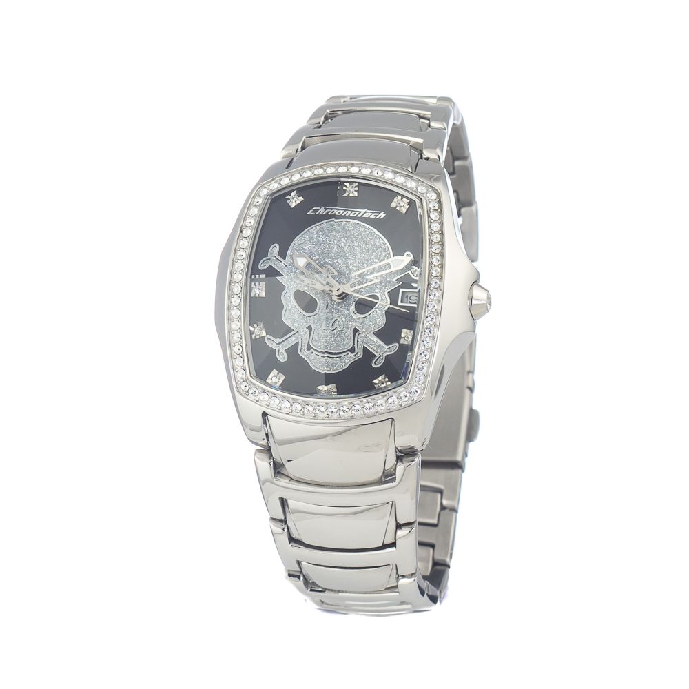 Chronotech Silberne Uhr aus Edelstahl