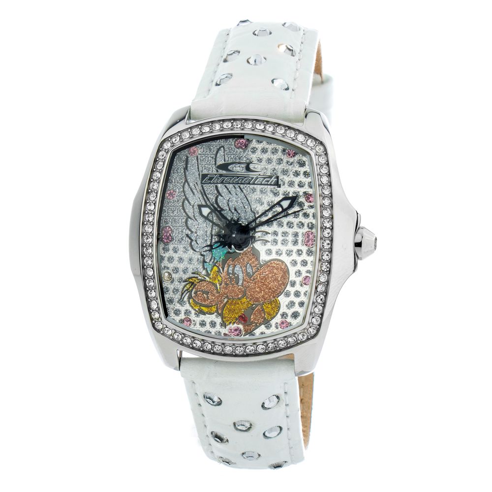 Chronotech Weiße Lederuhr
